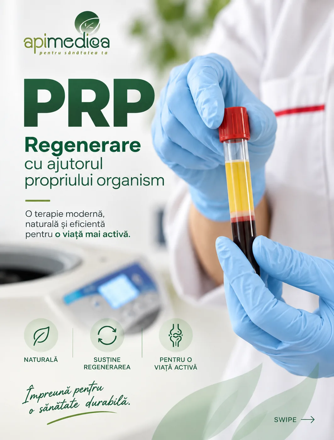 Postare Apimedica despre terapia PRP